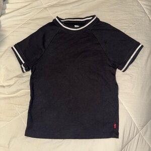 Levi's Black Short sleeve cropped oracle ringer T shirt Size S